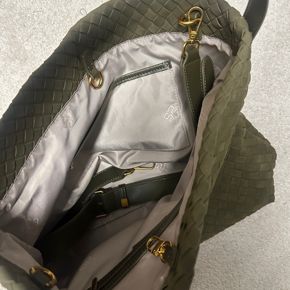 Olive Green Woven Shoulder Bag - Picture 2 of 3